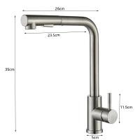 Mezclador de cocina con ducha extraíble, Monomando, rotación de 360°, 2 modos de ducha Grifo para fregadero de cocina - Cepillado - details 1