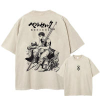 Camiseta Vintage Lavada Para Hombre Estilo Harajuku Con Impresión De Anime Casual Verano Talla Grande Suelta Camiseta - details 6