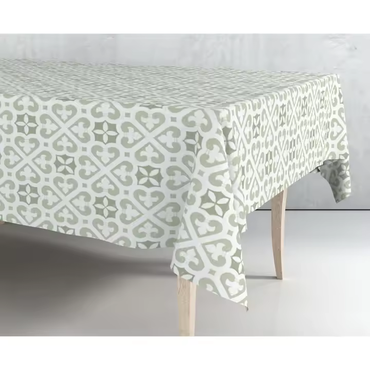 Mantel de hule estampado por metros - Geométrico Clásico Verde Pastel 43002-1    mantel por metros; manteles; mantel barato; mantel jardín - 1