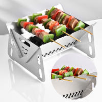 Estufa De Barbacoa Plegable Al Aire Libre De Acero Inoxidable Mini Estufa Para Madera Conveniente Como Tarjeta Rack De Barbacoa Familiar - details 1