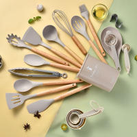 Set De Utensilios De Cocina De Silicona 34 Piezas Negro Antideslizante Con Manos De Madera Espátula Shovel Batidores De Huevo Accesorios De Cocina Ecológicos Y Resistentes Al Calor - details 10