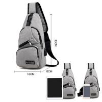 Bolso De Hombro Para Hombre Con Puerto USB Bolsa Transversal Deportiva Monedero Estilo Casual Tamaño 16x8x33cm - details 2