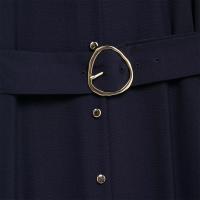 Vestido Midi De Estilo Camisa Para Mujer Con Cinturón Y Splicing Temperamento Traje De Trabajo Longitud Media Elegante Invierno 2024 - details 11
