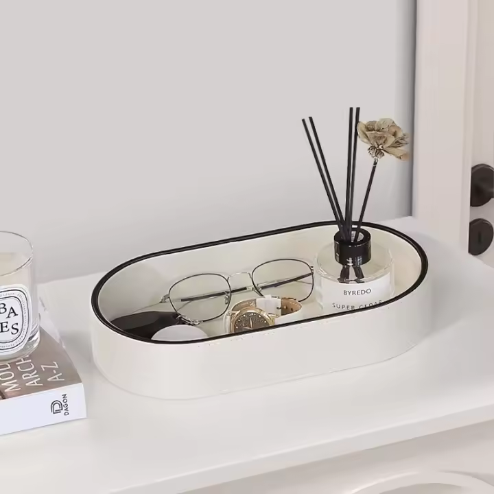 Organizador De Joyas De Lujo Nórdico En Cuero Para Mesa Hogar Almacenamiento De Monedas Dados Llavero Monedas Cosméticos Decoración De Habitación - 1
