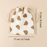 Bolsa De Regalo Para Bebé 3pcs Tamaño 21x17cm Estilo Cremallera Y Estampado Material Algodón Puro Uso Bolsa De Almacenamiento Y Protección Contra Polvo Para Habitación - details 5