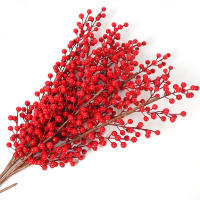 Bouquet De Berries Rojos Artificiales Para Decoración De Navidad Árbol De Navidad Adornos De Año Nuevo 2023 Accesorio De Flores Falsas Para El Hogar - details 5