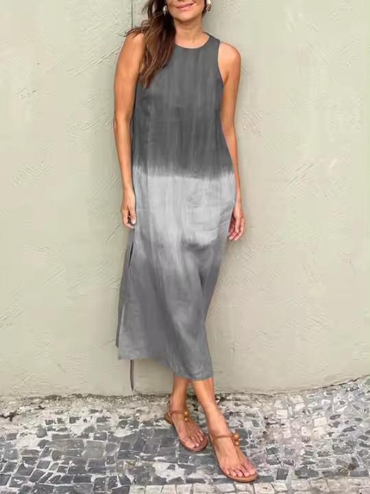 Vestido Verde Algodón Sin Mangas Verano 2024 - 1