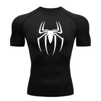 Camiseta De Compresión Para Hombre Con Estampado De Araña 2024 Camiseta De Running Al Aire Libre Rápida Secado Manga Corta Transpirable Para Primavera Verano Tallas M-3XL - details 2