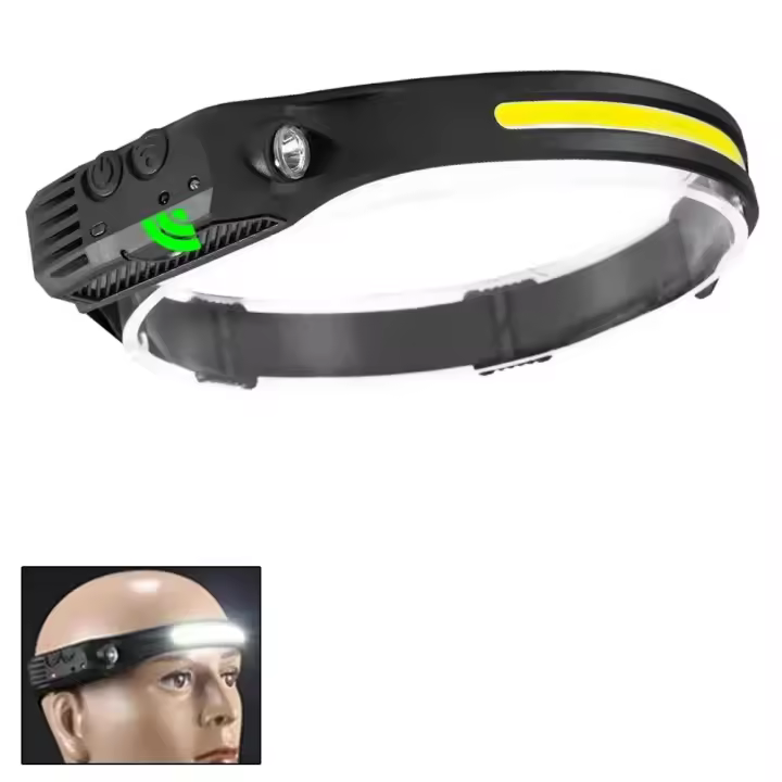 Luz De Corriente Continua COB Para Pesca Y Trabajo Al Aire Libre Recargable Tipo-C Con Inducción Luz LED Para Corrida - 1