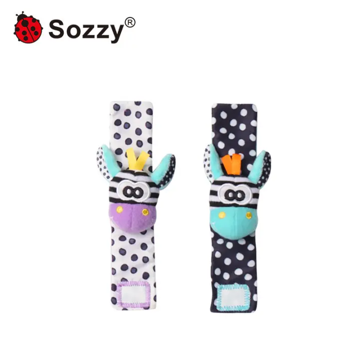 Correa de muñeca decorativa relajante para bebé Sozzy, correa de reloj, calcetines sonajero para recién nacidos, juguete educativo para bebés de 0 a 1 años - 1
