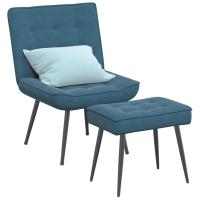 vidaXL Sillón de relax con reposapiés terciopelo en color Gris claro/Rojo vino tinto/Amarillo y más - details 5