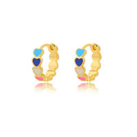 Pendientes Multicolor Corazones de Acero Inoxidable Esmaltado - Alegre y Duradero - details 0