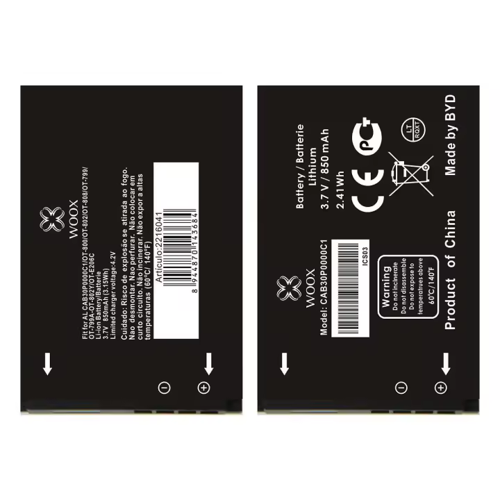 TODOBARATO 24HORAS Bateria CAB30P0000C1 ALCATEL OT800/OT802/OT808/OT799/OT799A/OT802Y/OTE206C 850MAH 3.7V 3.15WH - 1