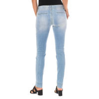 MET-Pantalón Tejano Largo de Efecto Gastado 70DBF0282-D762 para Mujer