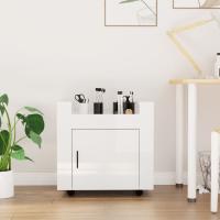 vidaXL Carrito de escritorio madera contrachapada 60x45x60 cm en color Negro/Gris sonoma/Roble Sonoma y más | estructura resistente ideal para salón dormitorio o estudio - details 4