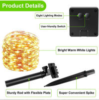 Luz Solar LED Exterior 32m Cadena De Luces De Navidad Impermeable Para Jardín Camping Fiesta Garland De Hadas Moderno - details 0