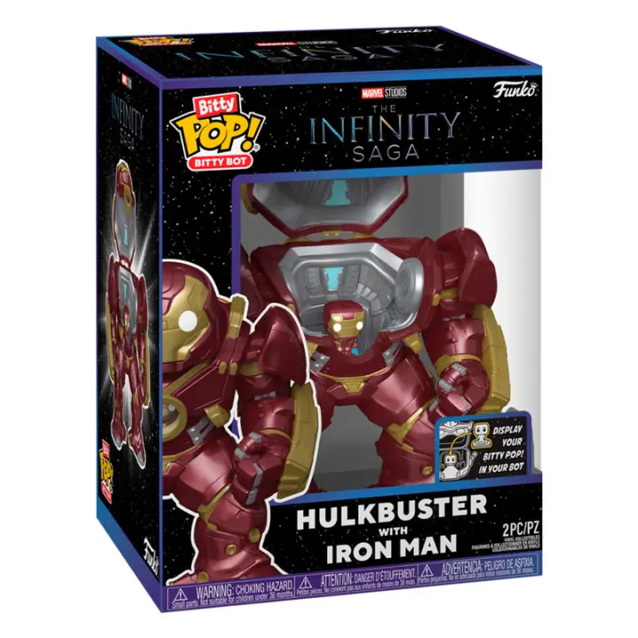 Funko Bitty Bots: Marvel - ¡Hulkbuster con Iron Man! ¡Bitty Pop! - 0.9 Inch (2.2 Cm) - Marvel'S Infinity Saga - 0.9 Inch & 4.85 Inch - Coleccionable - Idea para Regalo - Display - MR POPYE - 1