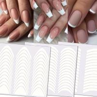 3PCS Guías De Uñas Francesas Autocolantes Blancos Para Decoración DIY Herramientas deStencil Y Decales De Punta De Encaje - details 0