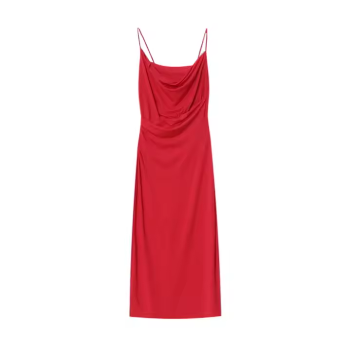 Vestido Largo De Mujer PB&ZA 2024 Primavera Estilo Moda Ajustado Con Dobladillos Versátil Y Sexy De Hombros a La Cintura - 1