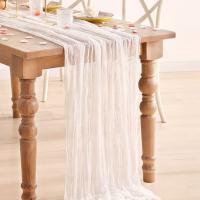 Mantelos De Gauze Semi-Transparente Blanco Vintage Rustic Para Bodas Cumpleaños Decoración De Banquetes Arches Boho Cubierta De Mesa - details 5