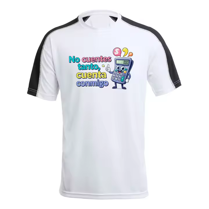 MERCHANDMANIA CAMISETA técnica franja mangas NEGRA frase graciosa amistad problemas vida tshirt - 1