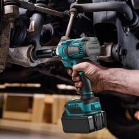 1200n.m llave de impacto eléctrica sin escobillas con 1 batería con luz de trabajo LED para quitar e instalar neumáticos. Ideal para estantes en el sitio de construcción, reparación de automóviles, carpintería, etc. - details 0