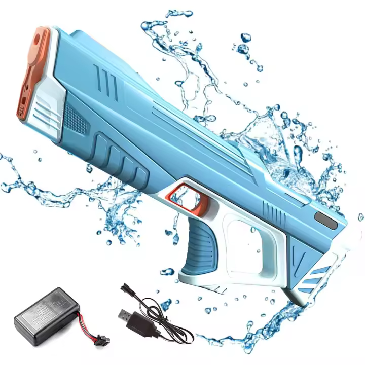 Pistola de Agua Eléctrica Niños Adultos, Alta Capacidad, Un Button Juguete de Piscina de Playa al aire libre de verano de tiro de Blaster de agua, Juguetes de Combate en el Agua-Bleu - 1