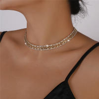 Collar De Cadena De Diamantes Geométricos Para Mujer Vintage Cristal Hueco Salón De Moda Aesthetic Joyería De Cuello - details 1