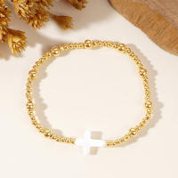 Pulsera Bohemia De Concha Y Cobre Con Crucifijo Calidad Superior Antioxidante Pulsera Elástica Para Mujer Moda 2024 - details 1
