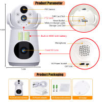 Cámara De Seguridad V380 4K 8MP Con Batería Integrada Y Dos Lentes Monitor De Bebé Indoor Con Audio Bidireccional Vigilancia Y Protección Doméstica - details 2