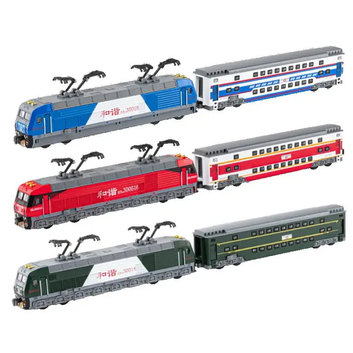 Juguete De Tren Eléctrico HEXIE 1:87 Con Puertas Abiertas Modelos De Metal Y Plástico Luz Y Sonido Regalo Para Niños - 1