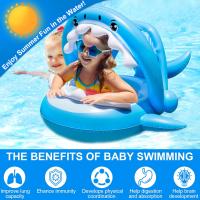 AOUVT Anillo de Natación Niños con Parasol, Círculo de natación de tiburón, Ayudas para Nadar para Niños, Adecuado para Anillos de Natación para Niños de 3 a 36 Meses - details 3