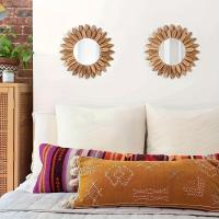 Espejo Decorativo De Girasol Madera Decoración Para Pared Habitación Sala De Estar Hogar No Incluye Químicos Producido En China - details 1