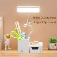 Lámpara De Mesa LED Con Protección Ocular Para Lectura Luz Nocturna Con Portarreglases Y Cajón Soporte Para Lámpara De Mesa - details 1
