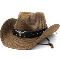 Sombrero De Vaquero Para Mujer Y Hombre Con Pico Ancho Protección Solar Moda De Paja Forma Cattleman Ajustable Sombrero Occidental Para Performance - details 2