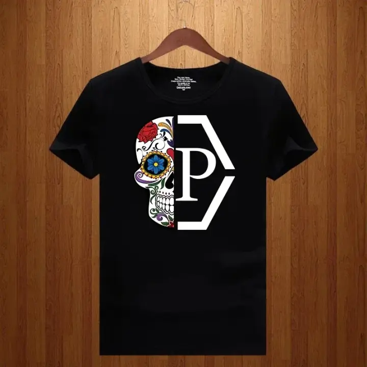 Camiseta De Manga Corta Para Hombres Y Mujeres Con Estampado De Medio Cráneo Y Flor Cuello Redondo Casual Transpirable Ligera Secado Rápido Protección Solar Sostenible Sin Arrugas Talla Regular - 1