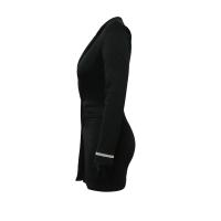 Chaqueta De Mujer Elegante De Verano Con Cuello V Y Mangas Largas Doble Filo Traje Femenino Para Oficina A-Line Midi - details 6