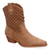 PuntoSalao Botines tacón bajo campero caña trenzada mujer color camel A-5166 - details 1