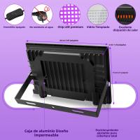 Luz Negra UV 30W/60W Con Enchufe EU/US/UK IP66 Para Escenario Efecto De Luz Ultravioleta Para Halloween Xmas Danza Disco Fiesta - details 7