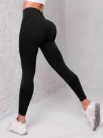 Leggings Deportivos De Cintura Ancha Sin Costuras Para Mujer Pantalones De Yoga De Nylon Con Cierre Elástico - details 4