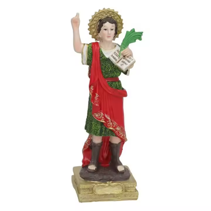 XOCOTO - Estatua de San Pancracio Santo de la Suerte - Figura de resina - Navidad, decoracion en casa - CM - 1