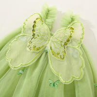 Vestido De Princesa Para Niñas Con Alas De Mariposa Y Tirantes Colgantes Vestido De Malla Lindo Para Verano Adecuado Para Niñas De 0-3 Años Estilo Cute Material Poliéster - details 8