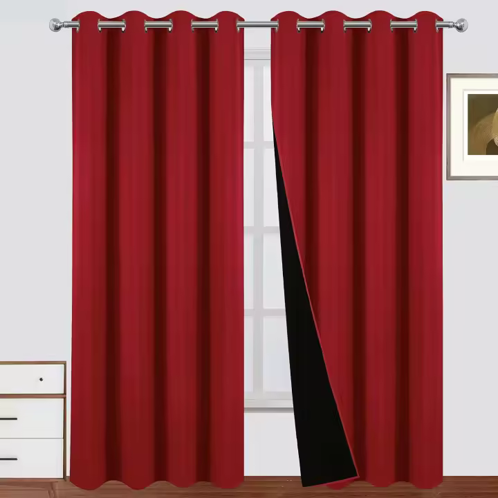 Cortinas de 52x95 pulgadas, Cortinas Rojas, 2 paneles, vacío, cortinas de dormitorio - 1