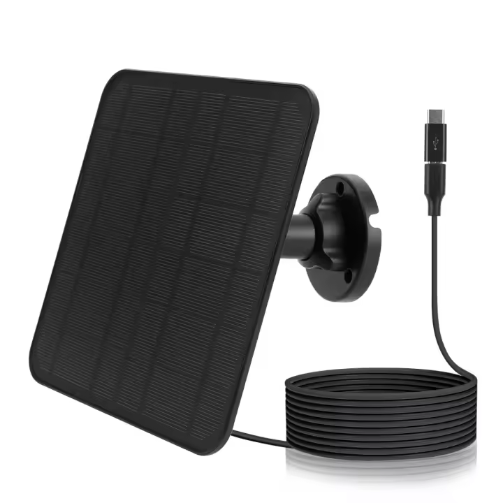 Panel Solar 5V 30W Con Puertos Micro USB Y USB-C Cable De Carga De 9.8 Pies Para Montaje Ajustable a 360° Para Eufycam 3C/2C/2 pro - 1