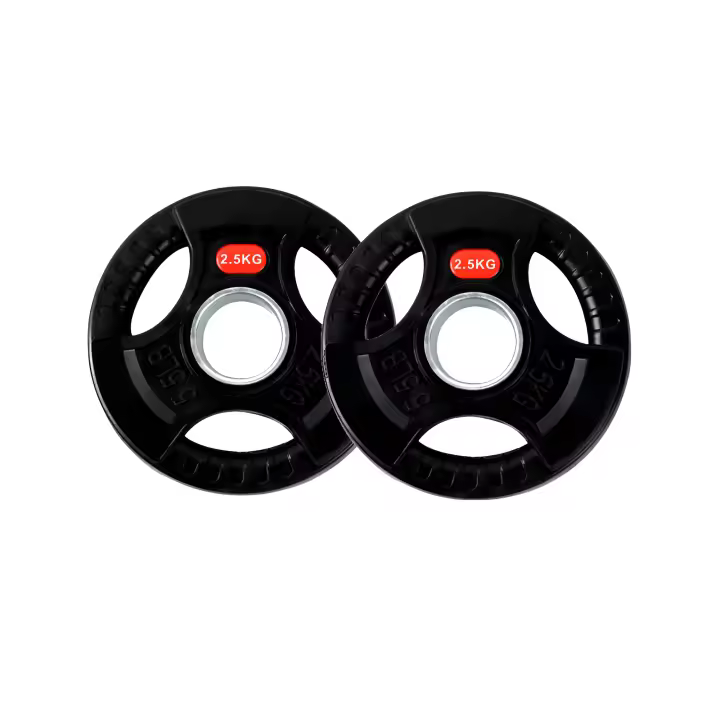Ozio Fitness 2 Discos de Pesas  30 mm de 3 agarres con Recubrimiento de Caucho Musculación 2,5 kg / 5 kg / 7,5 kg / 10 kg - 1