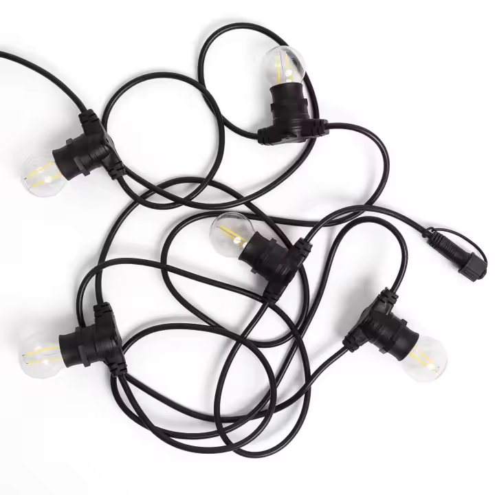 Ledkia Guirnalda Exterior con Bombillas LED B22 Filamento G45 5m IP44 Negro 4000K Blanco Neutro - 1