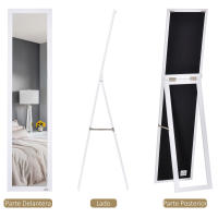 HOMCOM Espejo de Pie Cuerpo Entero Espejo de Pared Rectangular con 2 Formas de Uso Moderno para Pasillo Dormitorio Sala de Estar 37x37x154 cm - details 5