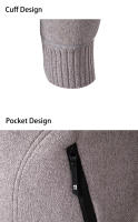 Chaqueta De Punto Para Hombre 2023 Cuello Erguido Gruesa Y Cálida Cardigan Suéter Casual Abierta Por Cremallera Manga Larga - details 15