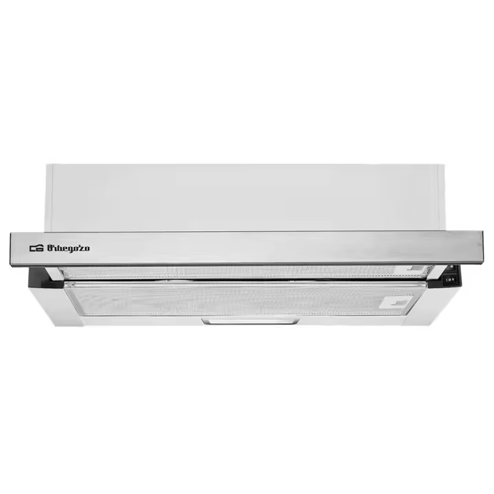 Orbegozo TL 07160 IN Campana Extractora Telescópica 60 cm Inox – Clase Energética B, Motor 65W, Extracción 332,1 m³/h, 2 Niveles de Potencia, Luz LED 2W y 2 Filtros de Aluminio Desmontables - 1