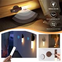 Lámpara De Pared LED Recargable Con Sensor De Movimiento Inteligente Para Pasillo Dormitorio Escaleras Baño Armarios Decoración Luz Nocturna Portátil Magnética - details 0